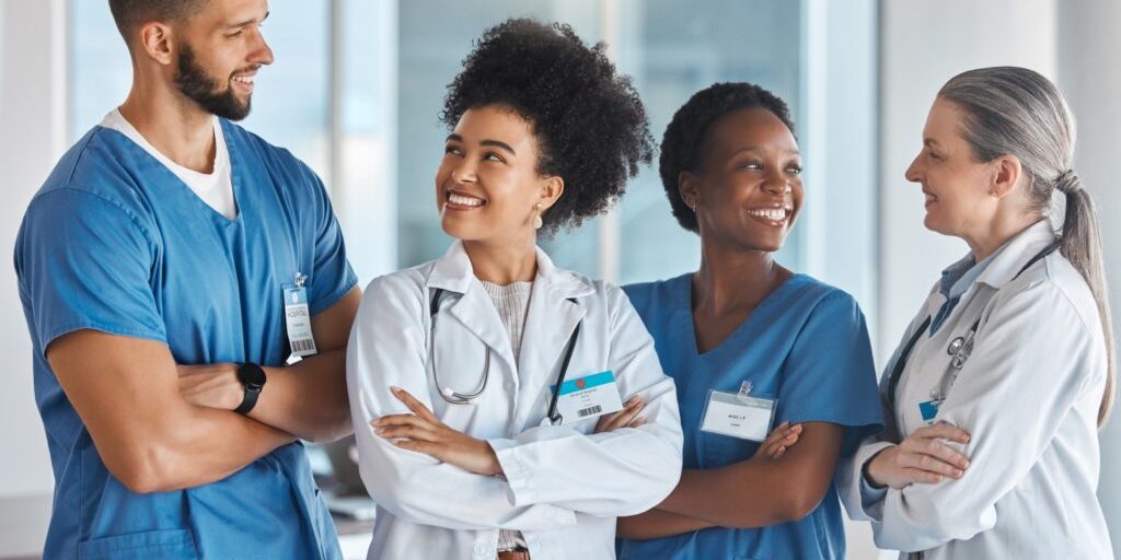 Doctors and nurses working together