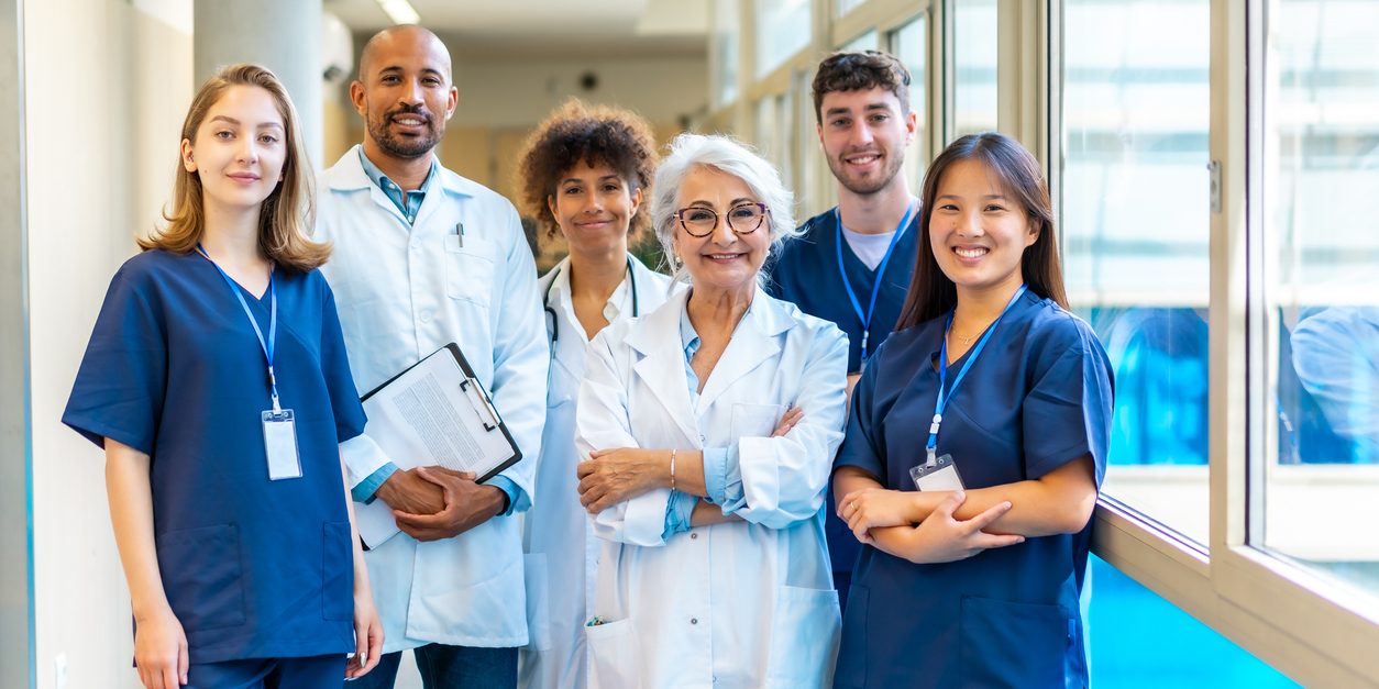 A group of Doctors and Nurses posing together