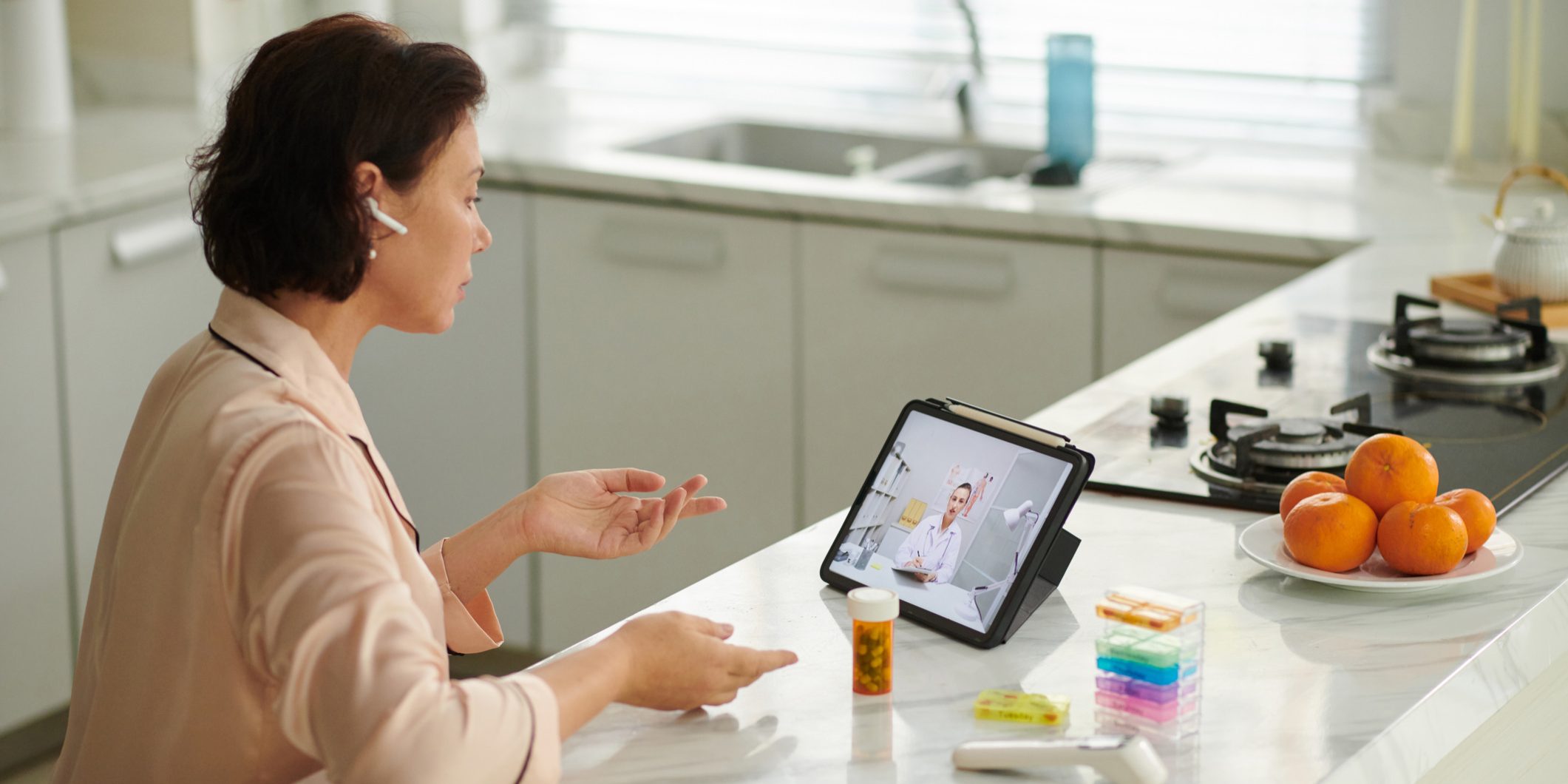 Doctor speaking to patient remotely